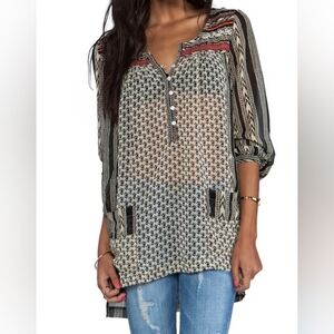 Free People Feather in the Wind Top in Tea Combo Size XS